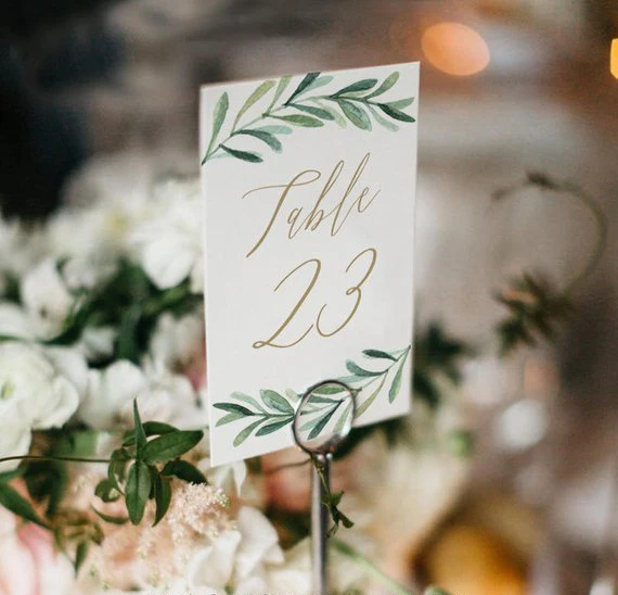 Greenery Wedding Table Cards | Дом и сад