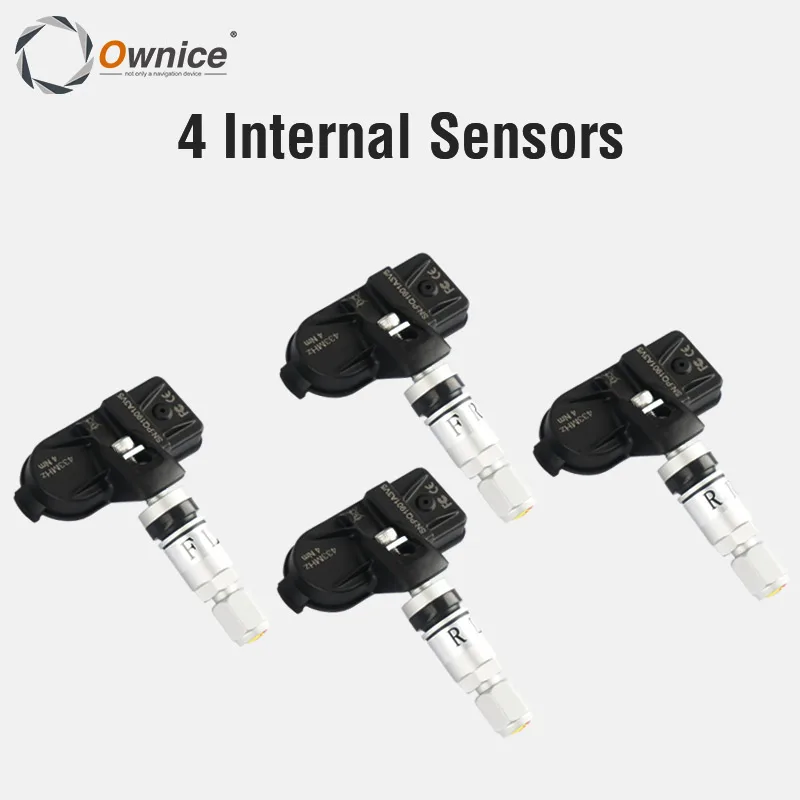 4 Internal Sensor Ownice автомобильная система контроля давления в шинах на солнечных батареях внутренний внешний датчик беспроводная система контроля давления в шинах цифровой ЖК-дисплей цветной дисплей - Тип: 4 Internal Sensor