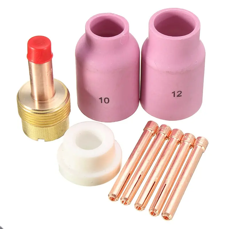 9 шт. TIG KIT газовый объектив и чашка глинозема Fit Tig сварочный фонарь для больших газовых линз набор в факел 17 18 и 26 серии