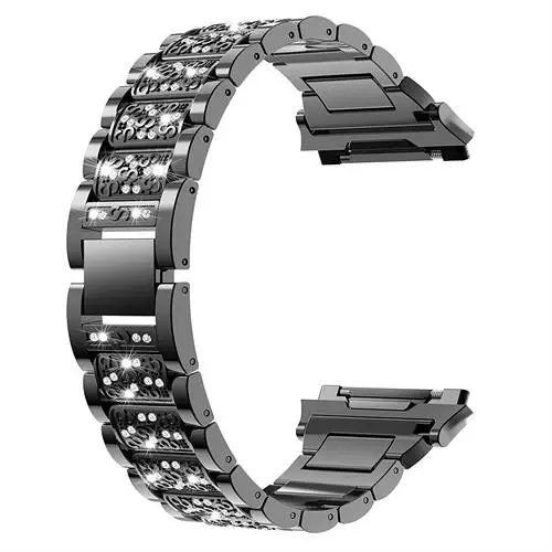 Ktab Смарт Аксессуары Для Fitbit ионные полосы аксессуары ионные Кристаллы часы ремешок металлический ремешок Замена Bling Ремешок Браслет - Цвет: Черный