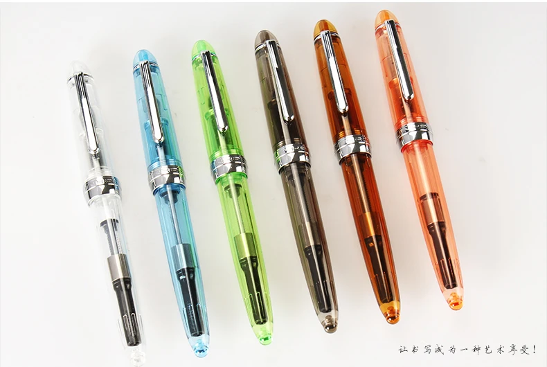 Jinhao 992 Милая прозрачная цветная авторучка с 0,5 мм F наконечником, полимерные чернильные ручки для письма, школьные принадлежности