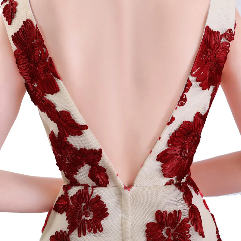 FADISTEE Новое поступление, простые Коктейльные Вечерние платья, Vestido de Festa, v-образный вырез, цветы, кружевное короткое стильное платье