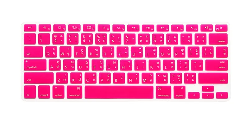 Hot Pink HRH тайский язык Цвет гель Клавиатура Обложка силиконовый кожи протектор для MacBook Pro Air retina 1" 15" 1" выпуска до - Цвет: Hot Pink