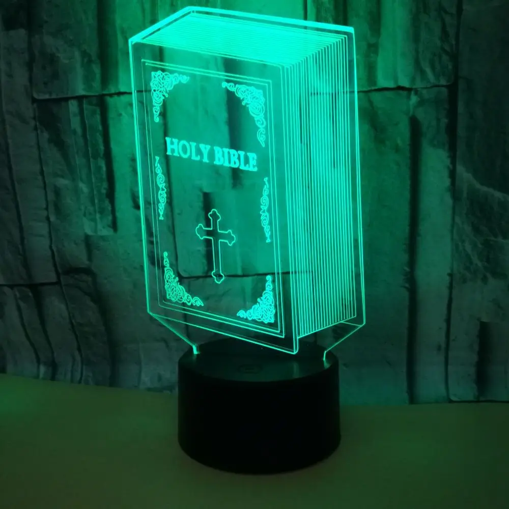 

New Bible Night 3d Lamp Led Acrylic Visual Colorful Creative Touch 3d Illusion Table Lamp Factory wholesale Flower Table Lamps
