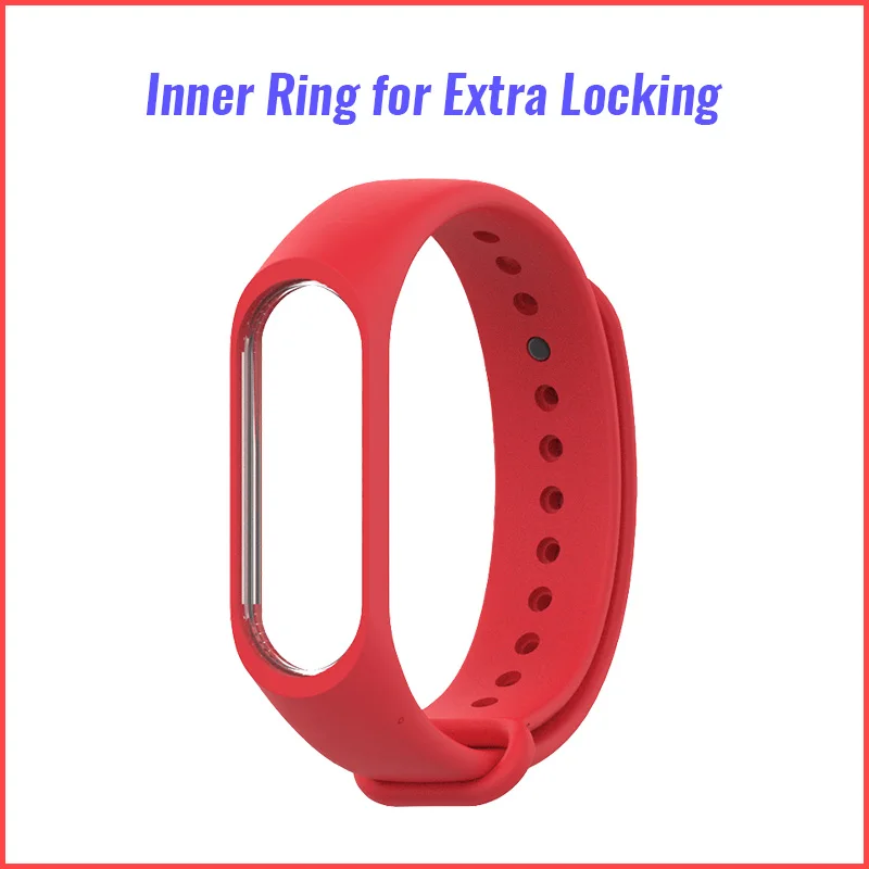 vivid red Кольцевой ремешок для Xiaomi mi Band 4/3 mi band-4, прочный фиксатор, многоцветный, опционально, крепкий фиксатор, легкий и удобный светильник - Цвет: vivid red