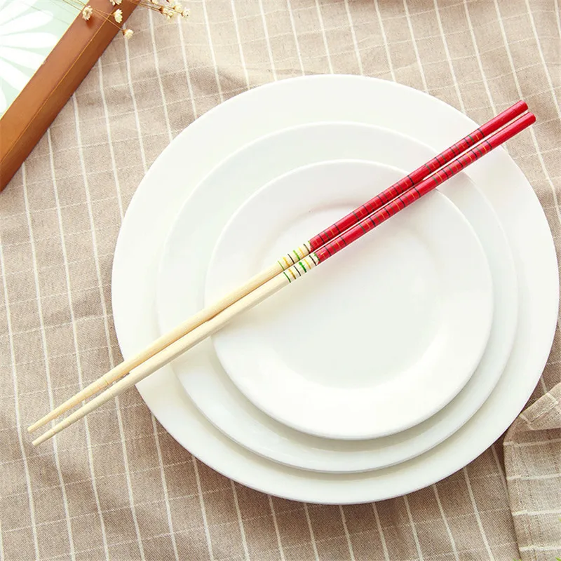 red Chopsticks 2 пары 34 см Длина длинный размер для жарки во фритюре кухонные инструменты палочки для лапши палочки для еды китайский стиль Длина en горячий горшок деревянная готовка - Цвет: red Chopsticks