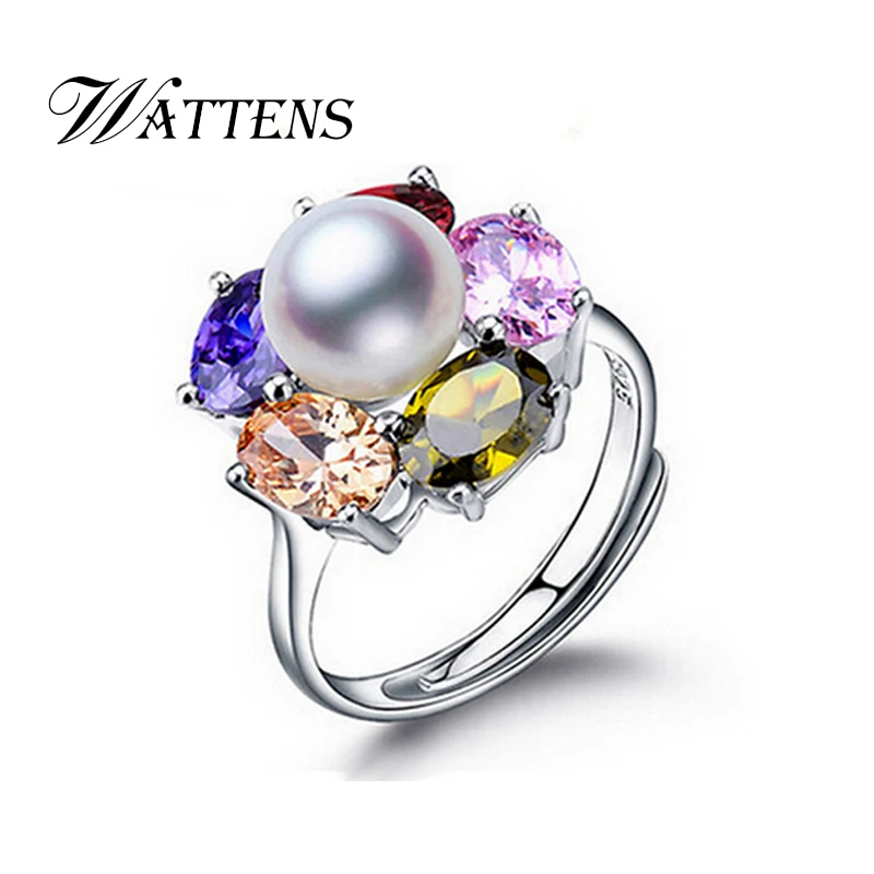Ювелирные изделия из жемчуга WATTENS кольцо натурального красивые кольца с цветами
