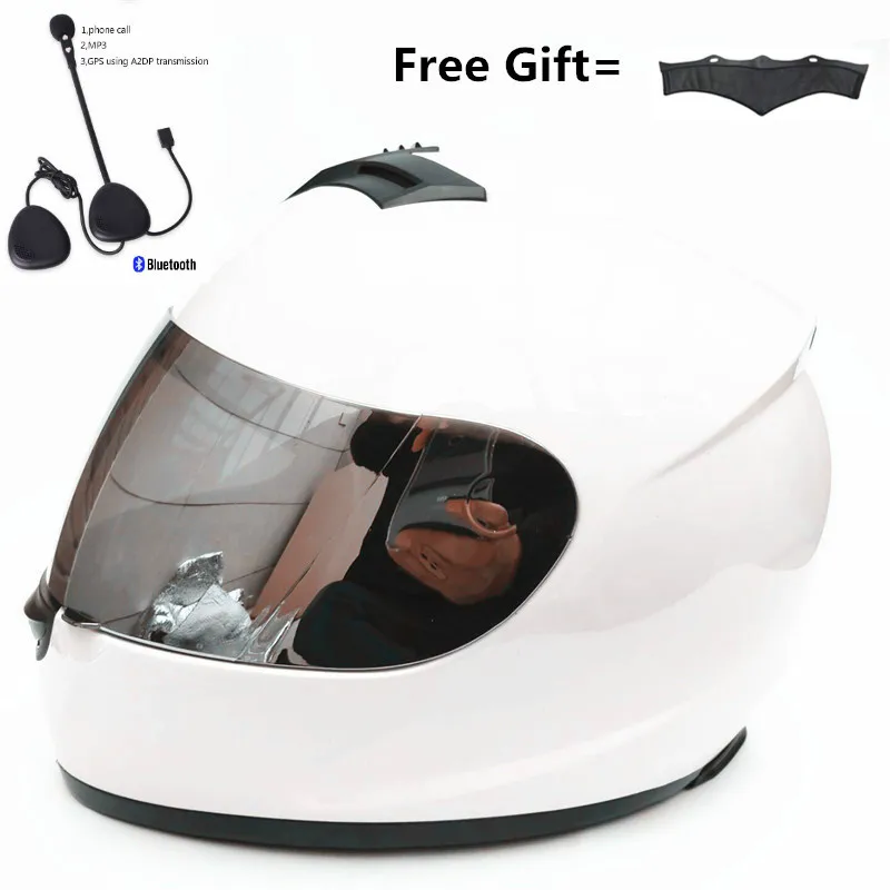 BT silver lens Мотоциклетный Bluetooth умный шлем мотоциклетный интегральный/анфас встроенный переговорное устройство Поддержка apple и Android - Цвет: BT silver lens