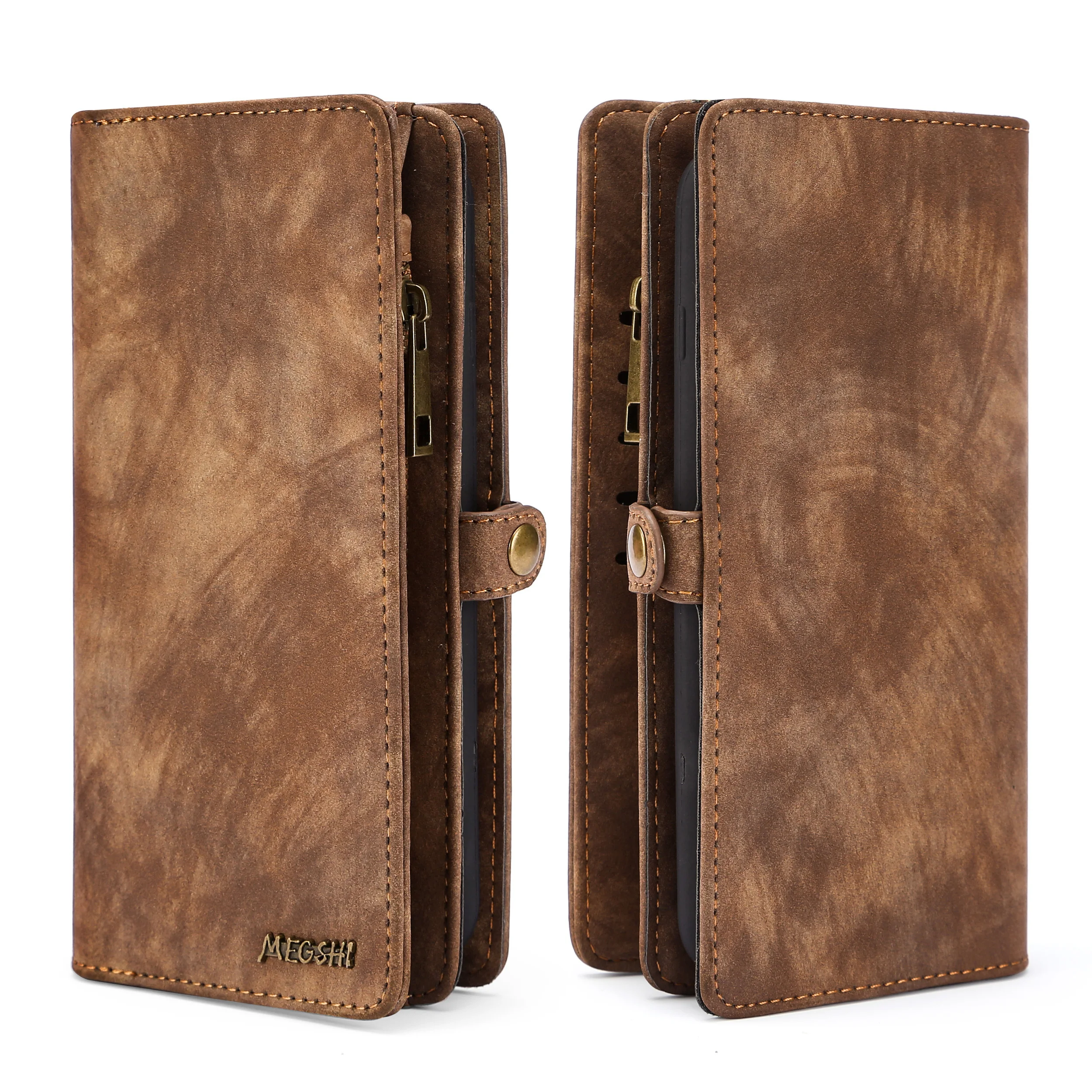 Многофункциональный кошелек на молнии чехол в деловом стиле Съемная Магнитная