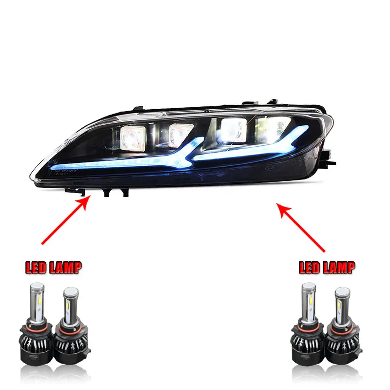ALL LED 2 шт. светодиодный головной светильник s для Mazda 6 2003-2008 автомобильный светодиодный светильник s двойной ксеноновый Объектив Автомобильные аксессуары дневные ходовые огни противотуманный светильник - Цвет: ALL LED