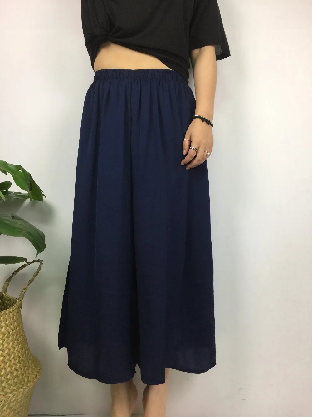 2017 Летний Корейский Повседневная Негабаритных Брюки Широкую Ногу Высокой Талии