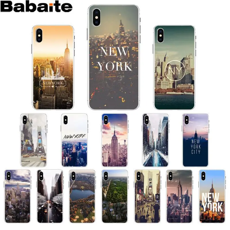 Мягкий черный Чехол NYC с изображением Нью Йорка для Apple iPhone 8 7 6 6S Plus X XS MAX 5 5S SE XR 12 mini