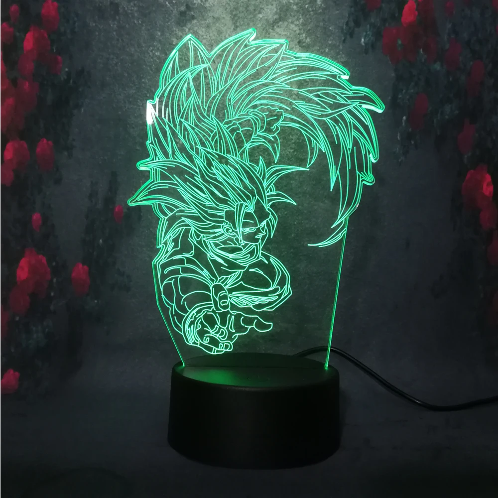 Японская аниме многоцветная 3D Светодиодная настольная лампа Dragon Ball Comic USB ночник