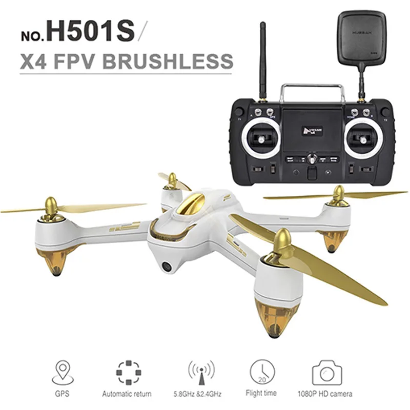 Оригинальный Радиоуправляемый Дрон Hubsan H501S X4 с камерой 1080P HD 5 8G FPV 10CH GPS режим