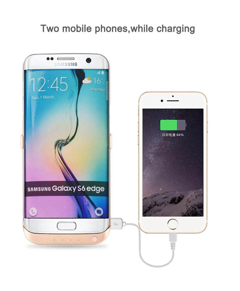 High capacity 6500mAh Power Case for Galaxy s6/S6/S7 edge Bank Battery Charger Samsung s6 S7 plus | Мобильные телефоны и