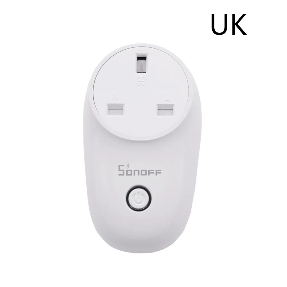 UK Plug Sonoff S26 Wifi умная вилка EU/UK/US/IL/CH/IT Беспроводная вилка умный дом выключатель питания розетка работает с Alexa Google Assistant - Комплект: UK Plug