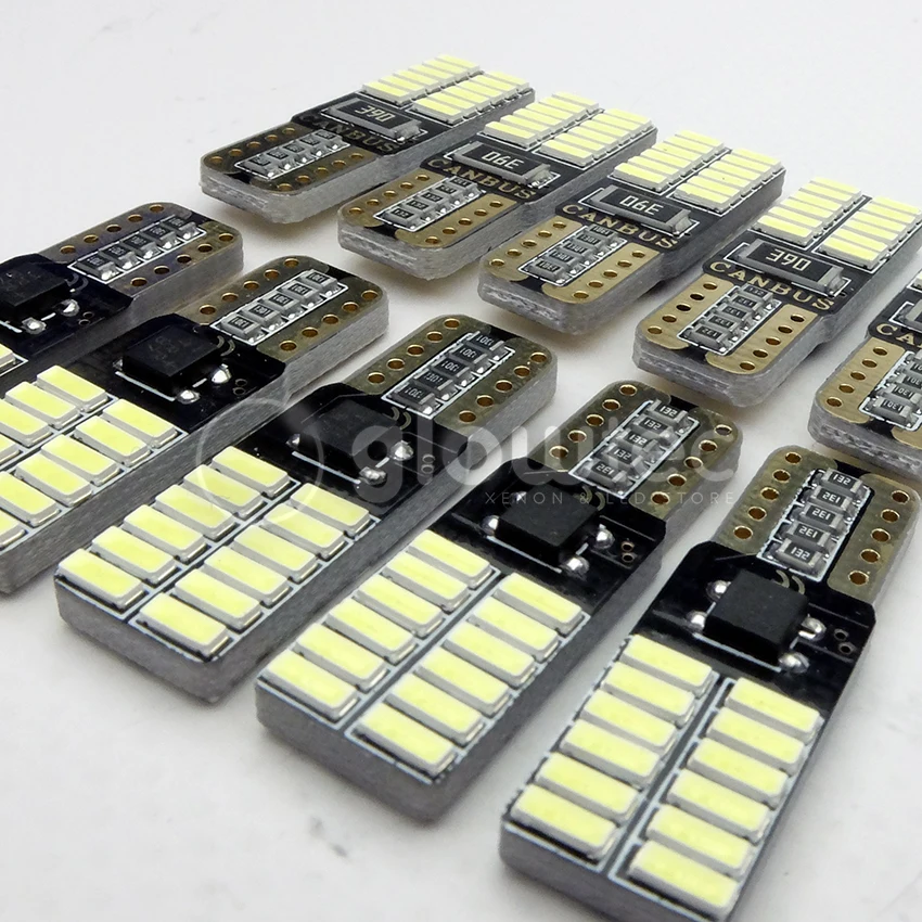 10 шт. светодиодный T10 canbus 24 SMD без ошибок Распродажа супер яркий 4014 автомобильный