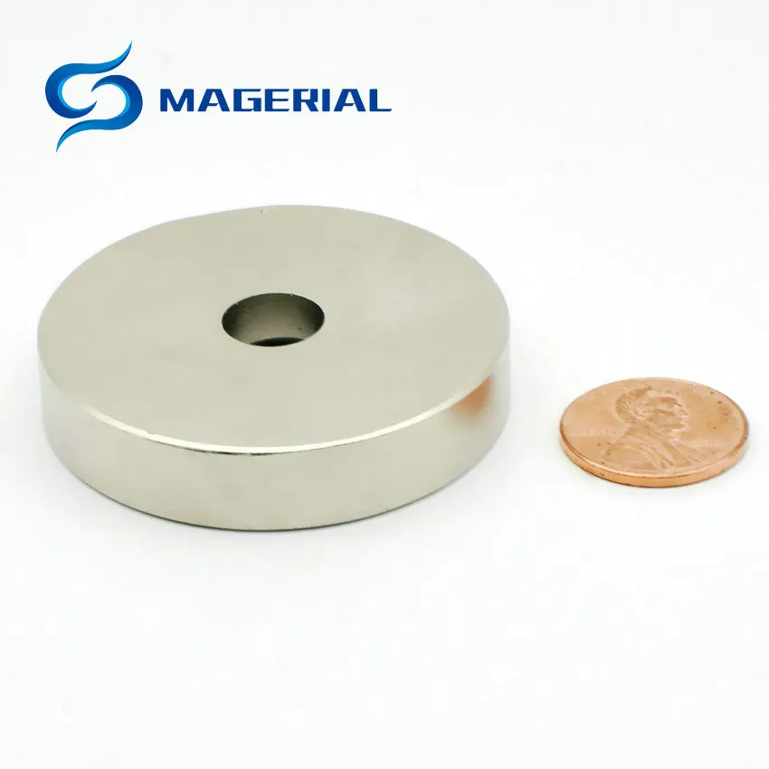 

15kg Pulling NdFeB Lifting Magnet Dia. 50x10 mm with M10 Screw Countersunk Hole N42 Neodymium Rare Earth Permanent Magnet