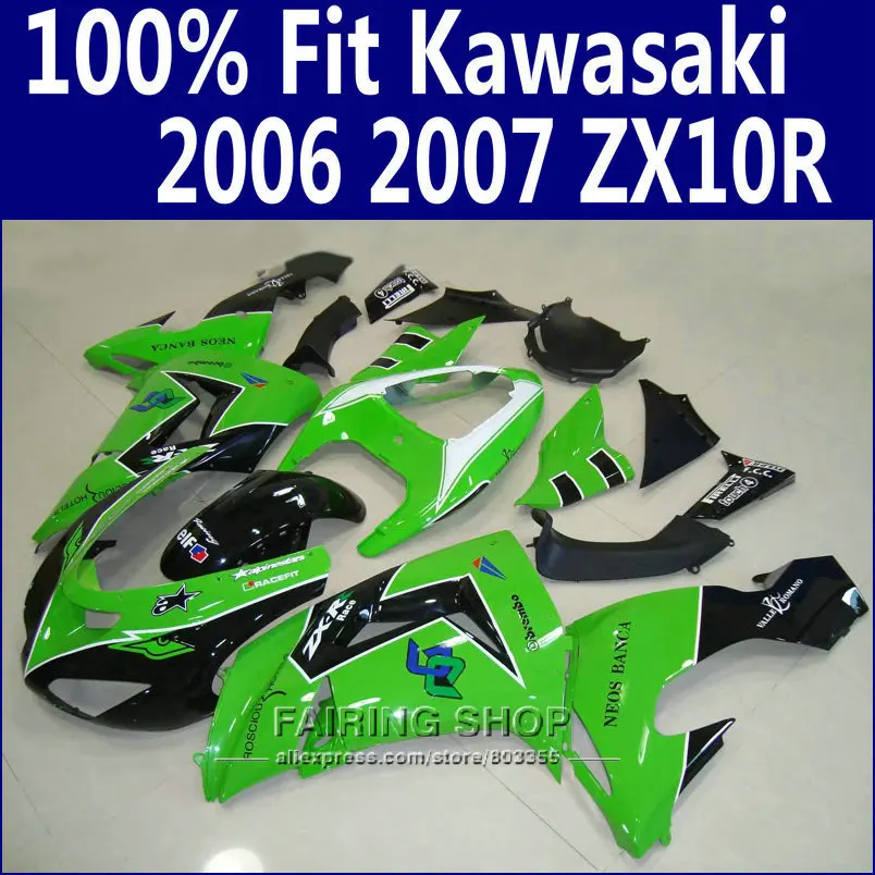 100% новый zx10r 2006 2007 06 07 обтекатели для Kawasaki Ninja литьевая форма обтекатель комплект