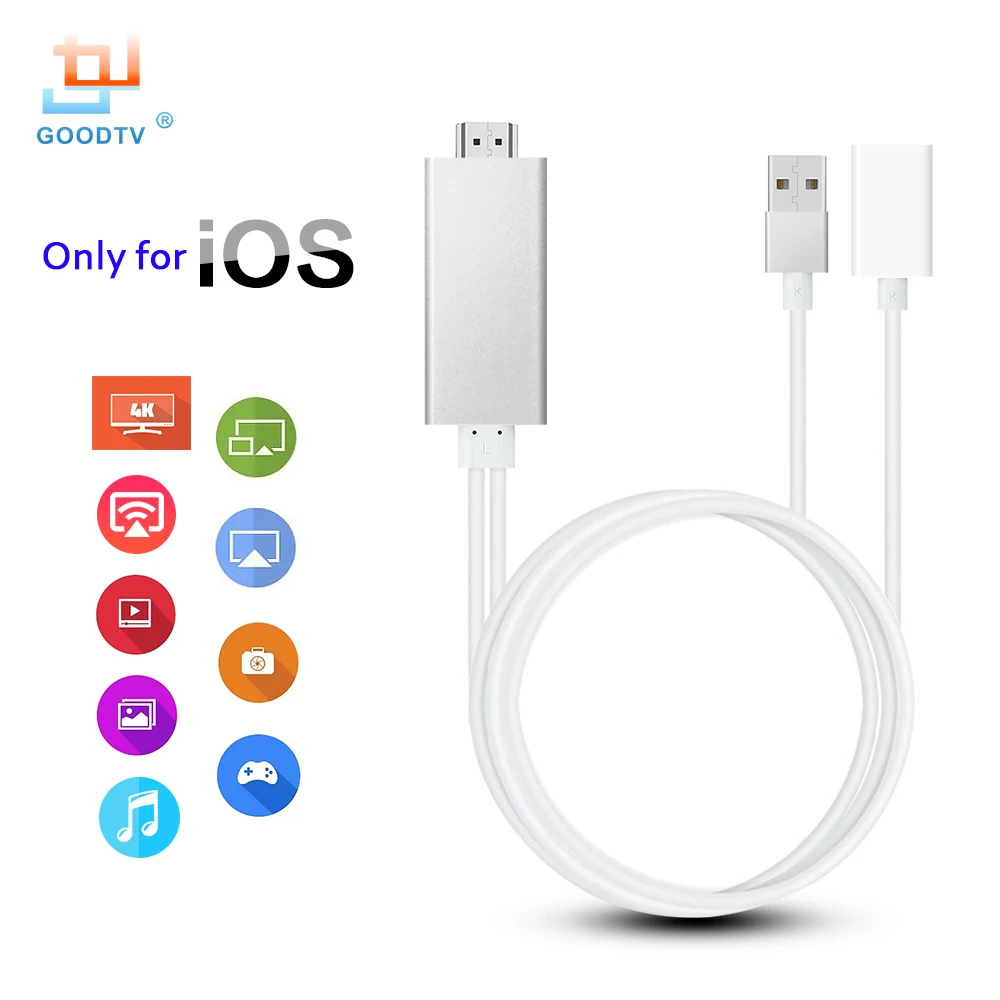 HDMI ТВ карта кабель Поддержка AirMirror Airplay только для Apple IOS iPhone iPad iPod (кабель Lightning не