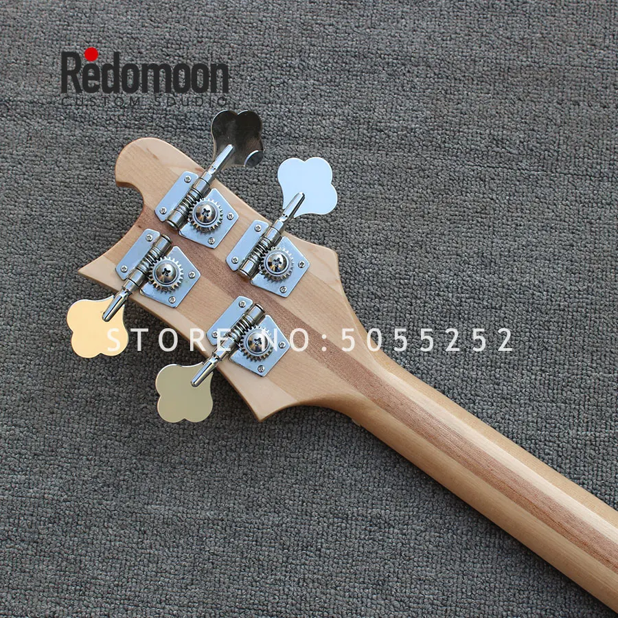 Заводские 4 струны рикенбэк бас с spalted кленовый топ шеи-через корпус для электрической бас-гитары гитара музыкальный инструмент магазин