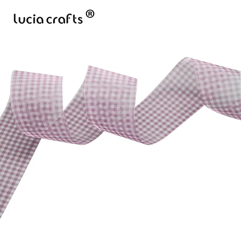 Lucia crafts 5 ярдов/6 ярдов 40 мм органза ленты для Свадьбы вечерние украшения сетчатая лента бант для волос подарочная упаковка аксессуары P0304 - Цвет: Color2   5yards