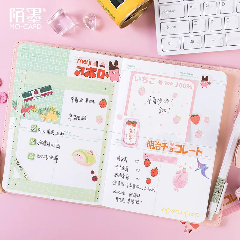 Kawaii Japanese Food To Do List Check Sticky Notes Memo Pad Notepad Bookmark DIY Planner School Supplies Stationery | Канцтовары для