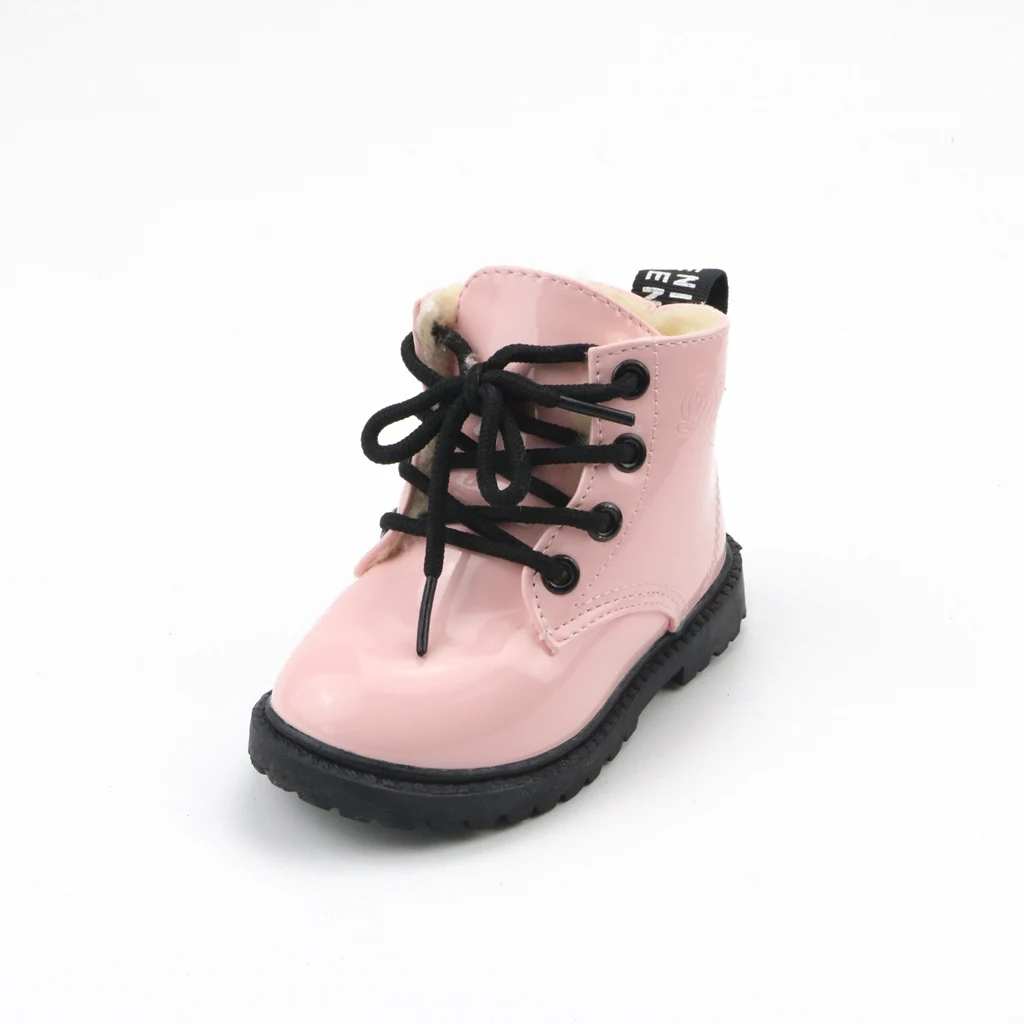 2017 г. Лидер продаж детские зимние ботинки замшевые Ботинки Martin на Плоском Каблуке