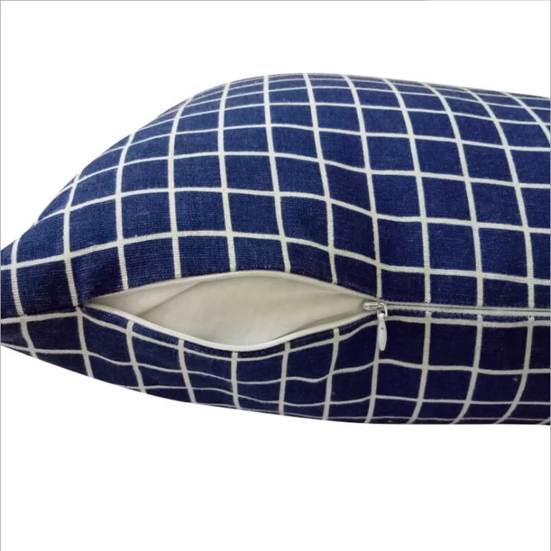 Двусторонняя прямоугольная квадратная хлопковая наволочка в полоску решетка