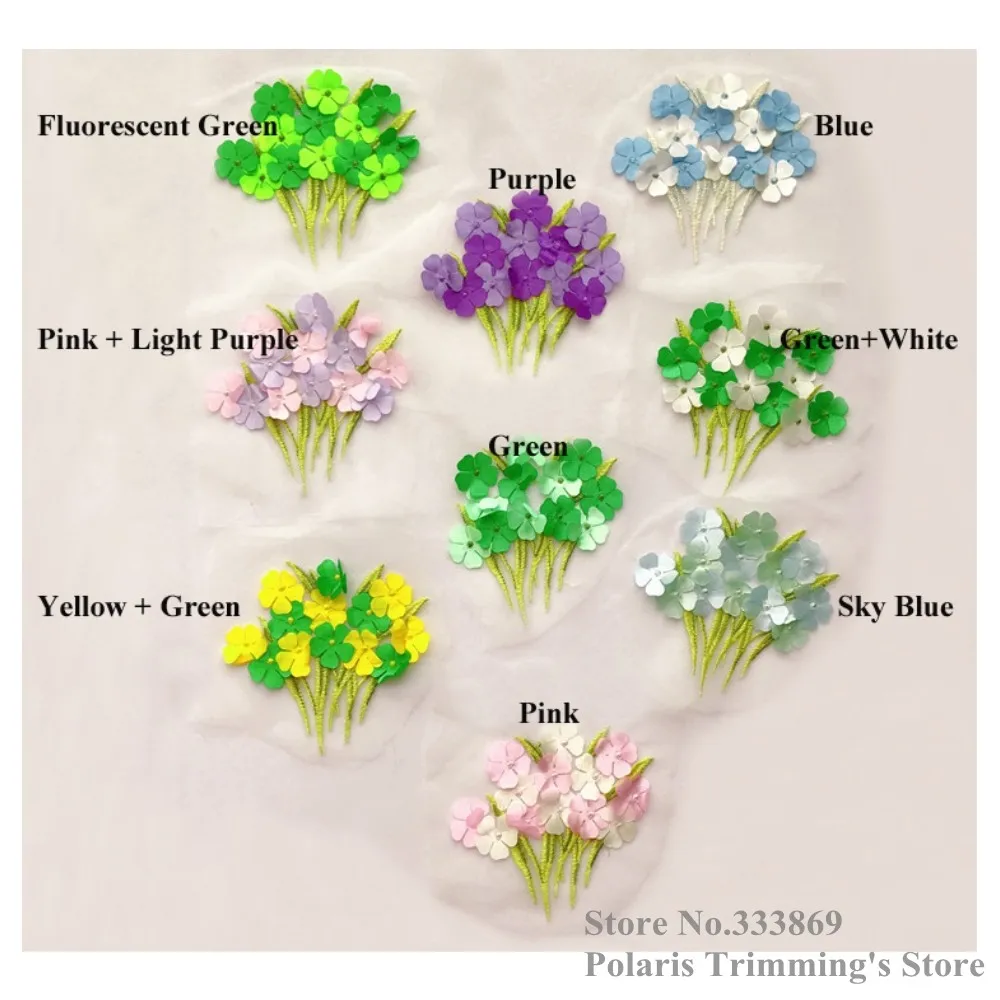 Новинка зеленые кружевные аппликации ручной работы с 3D цветочной вышивкой