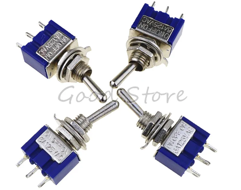 10 шт темно-синий ON-OFF-ON MTS-103 3 Pin Position переключатель AC 125V/6A 250V/3A SL | Обустройство дома