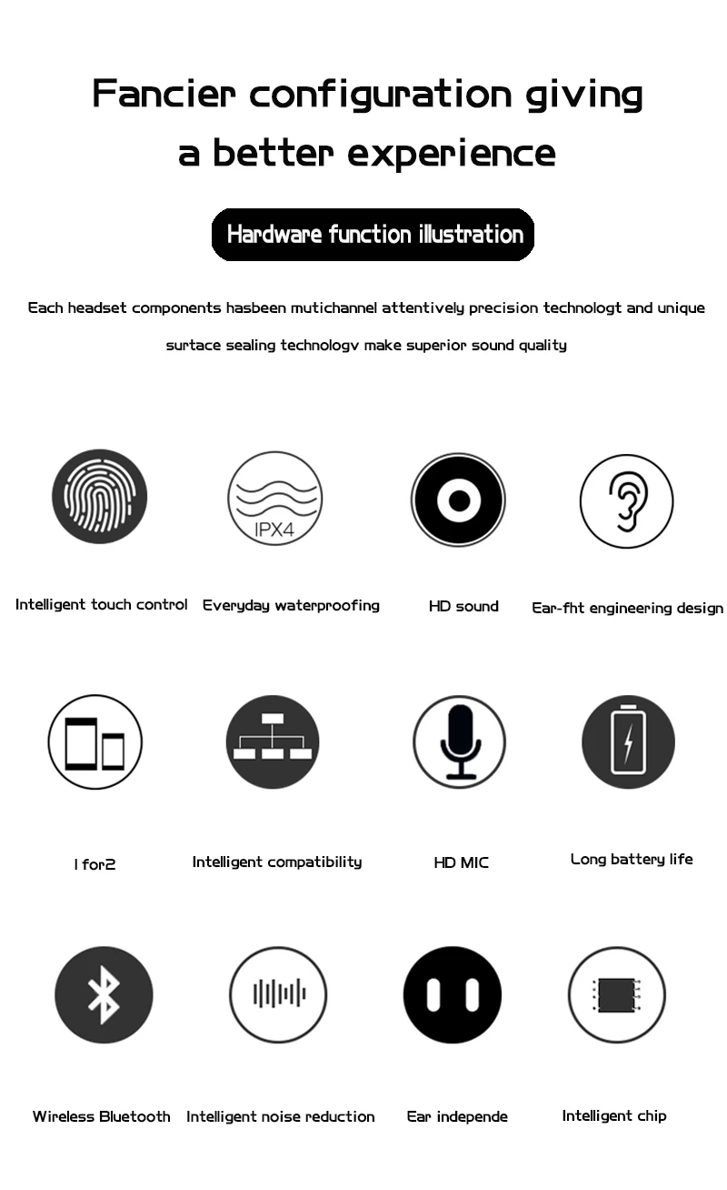 TWS 8 водонепроницаемые спортивные беспроводные наушники Bluetooth 5,0 гарнитура Мини наушники с микрофоном для мобильного телефона ноутбука