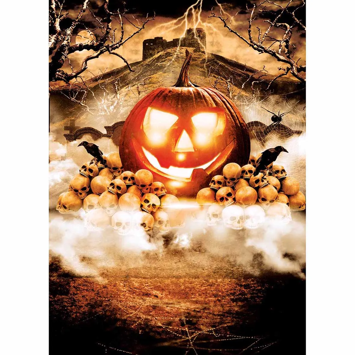 Студийный фон Allenjoy с изображением паука черепа тыквы Хэллоуина | Электроника