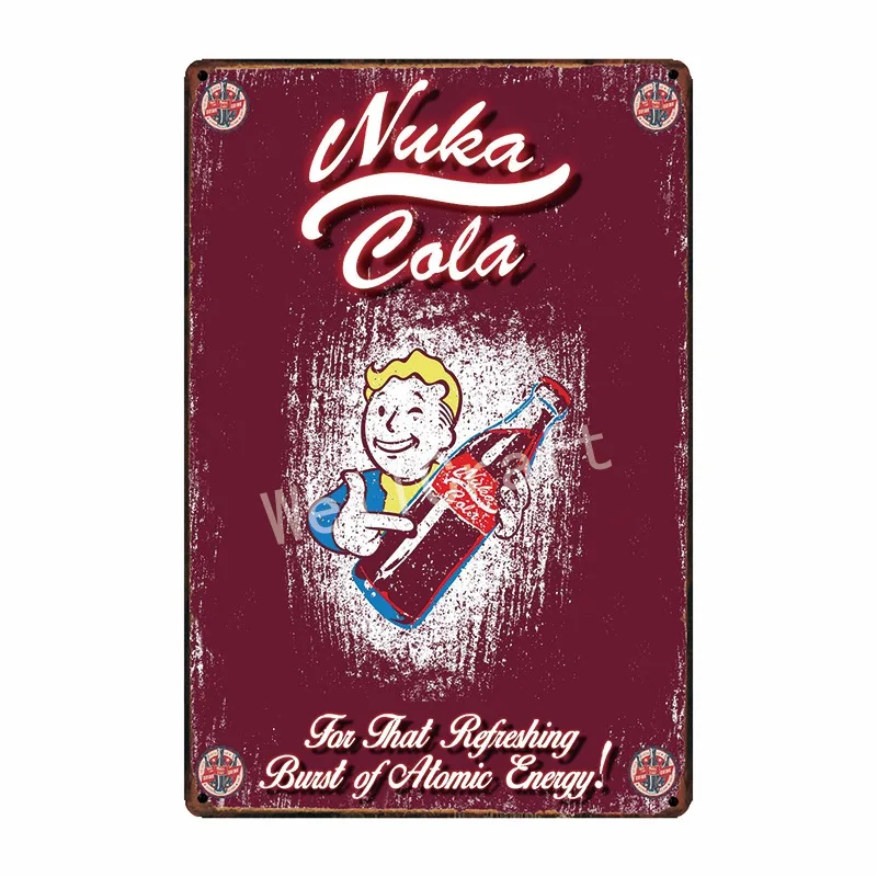 [WellCraft] Fallout 3 4 игры NUKE COLA металлические знаки настенный плакат Декор для дома комнаты школы железная живопись FG-233 - Цвет: WA 3003
