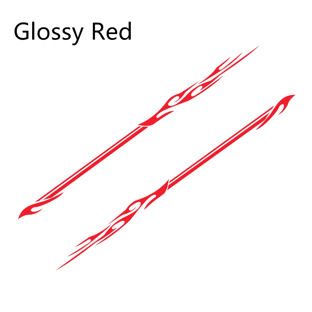 Glossy Red 2 шт 240 см х 12 см стильные длинные полосатые автомобильные наклейки авто виниловые боковые наклейки для кузова автомобильные гоночные спортивные наклейки аксессуары для тюнинга автомобиля - Название цвета: Glossy Red