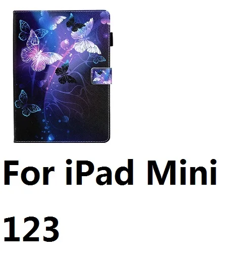 For iPad Mini 123 Фиолетовый узор бабочки кожаный чехол всего тела для iPad Air 12 iPad Mini 12345 Pro9.7 10,5 iPad 9,7 Air 10,5 - Цвет: For iPad Mini 123