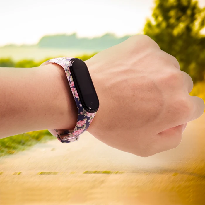 BOORUI Mi band 4 ремешок для xiaomi mi band 4 аксессуары pulsera inteligente силиконовый пояс с цветами Замена для m4 band