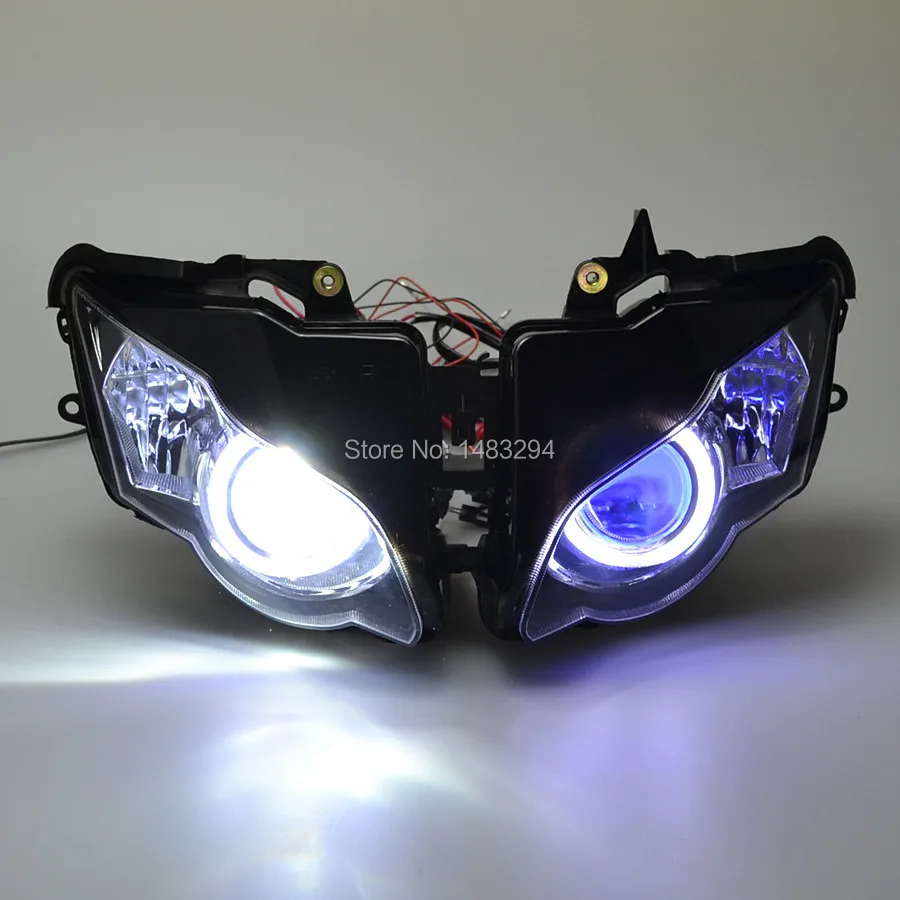 Модифицированный Белый Halo Eyes Blue Demon Собранный HID проектор конверсионная фара