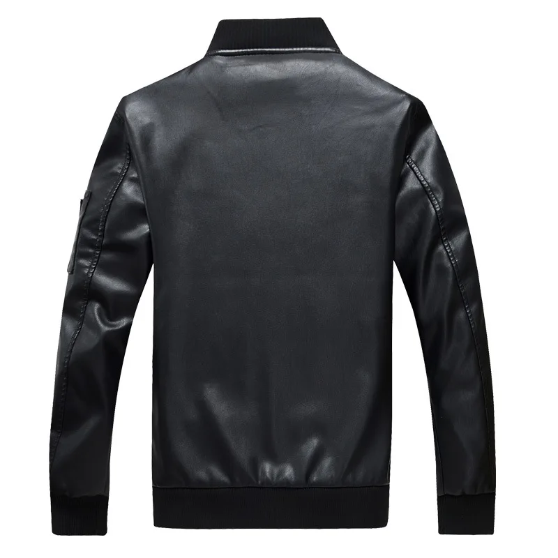 Мужские кожаные куртки пилот в стиле милитари зимняя куртка из искусственной