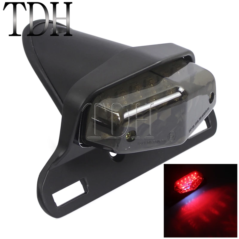 Мотоцикл Lucas стиль черный светодиодный задний фонарь тормозной номерной знак для