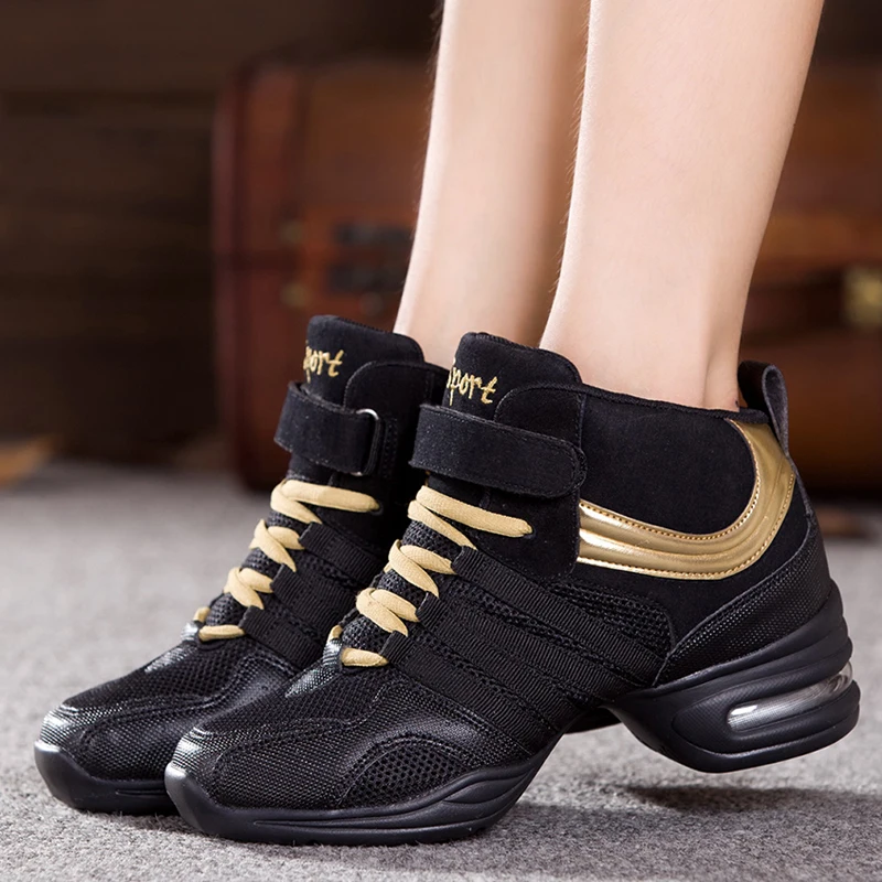 Женские кожаные кроссовки квадратная сетчатая спортивная обувь для танцев в