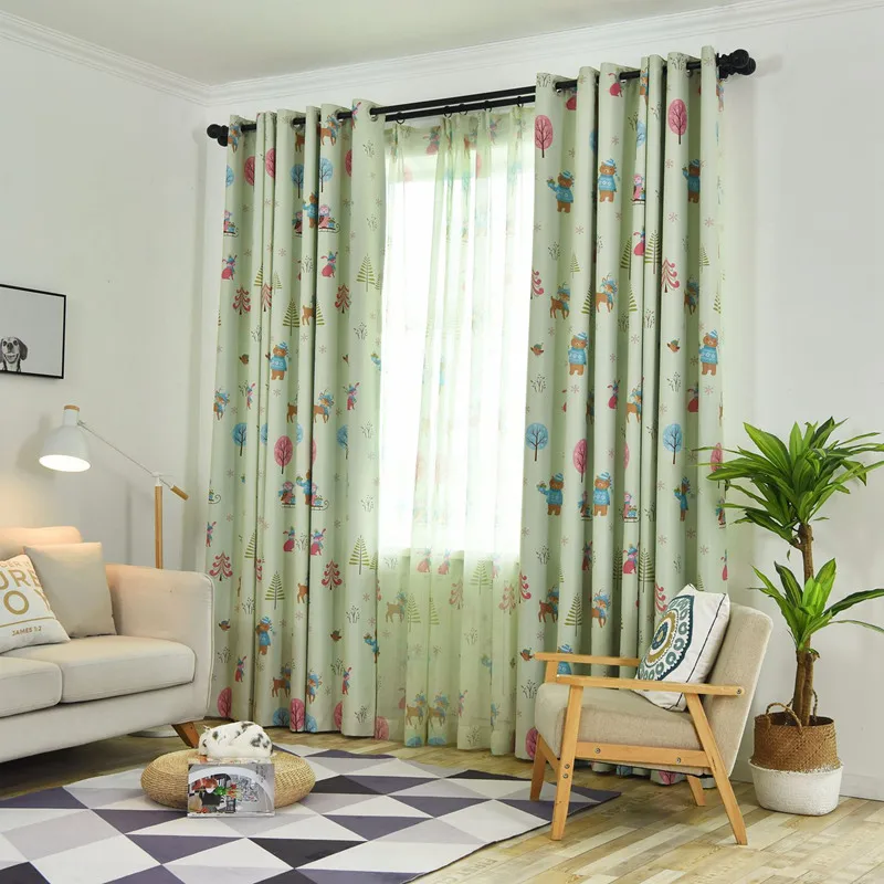 Шторы с цифровым принтом рождественской елки светонепроницаемые жалюзи для