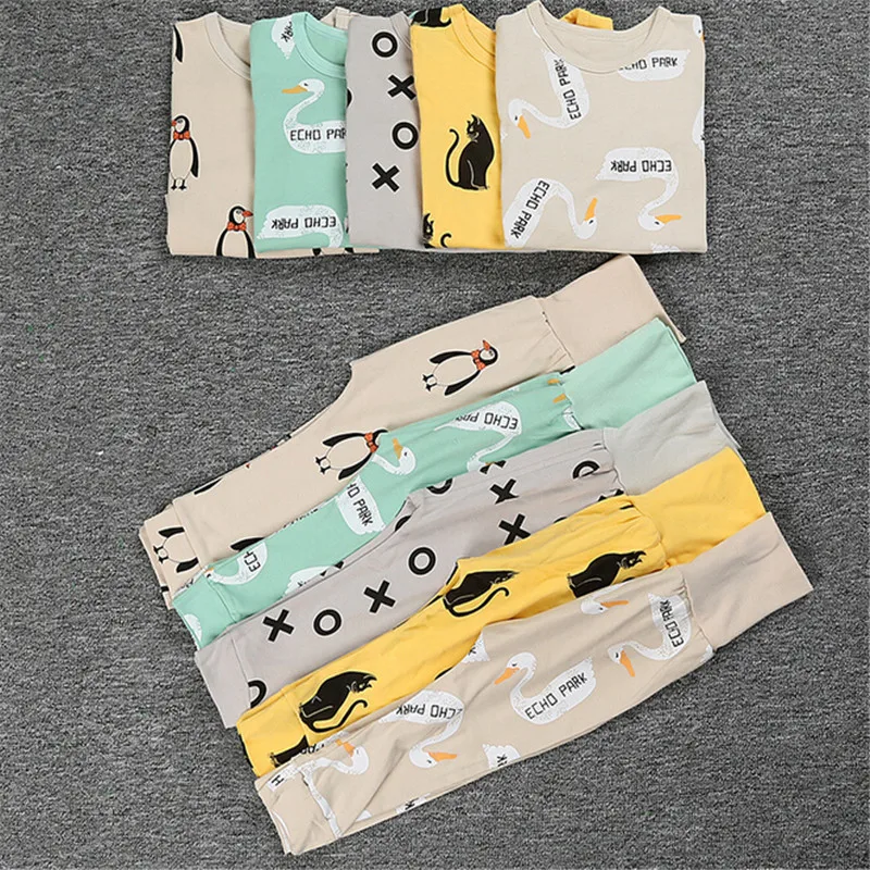 Комплект детской одежды для сна 2 шт./компл. 5 цветов футболка + штаны|kids pajama sets|kids