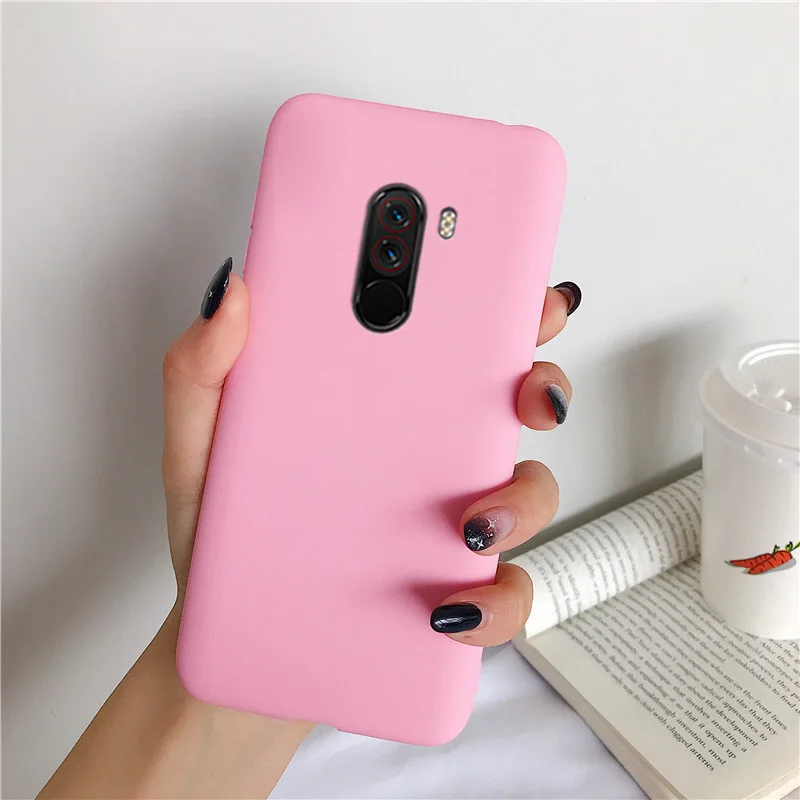 deep pink Матовый Силиконовый чехол для xiaomi mi pocophone f1, яркие цвета, мягкий ТПУ чехол-накладка, чехлы Fundas Coque для xiaomi poco F1 poko - Цвет: deep pink