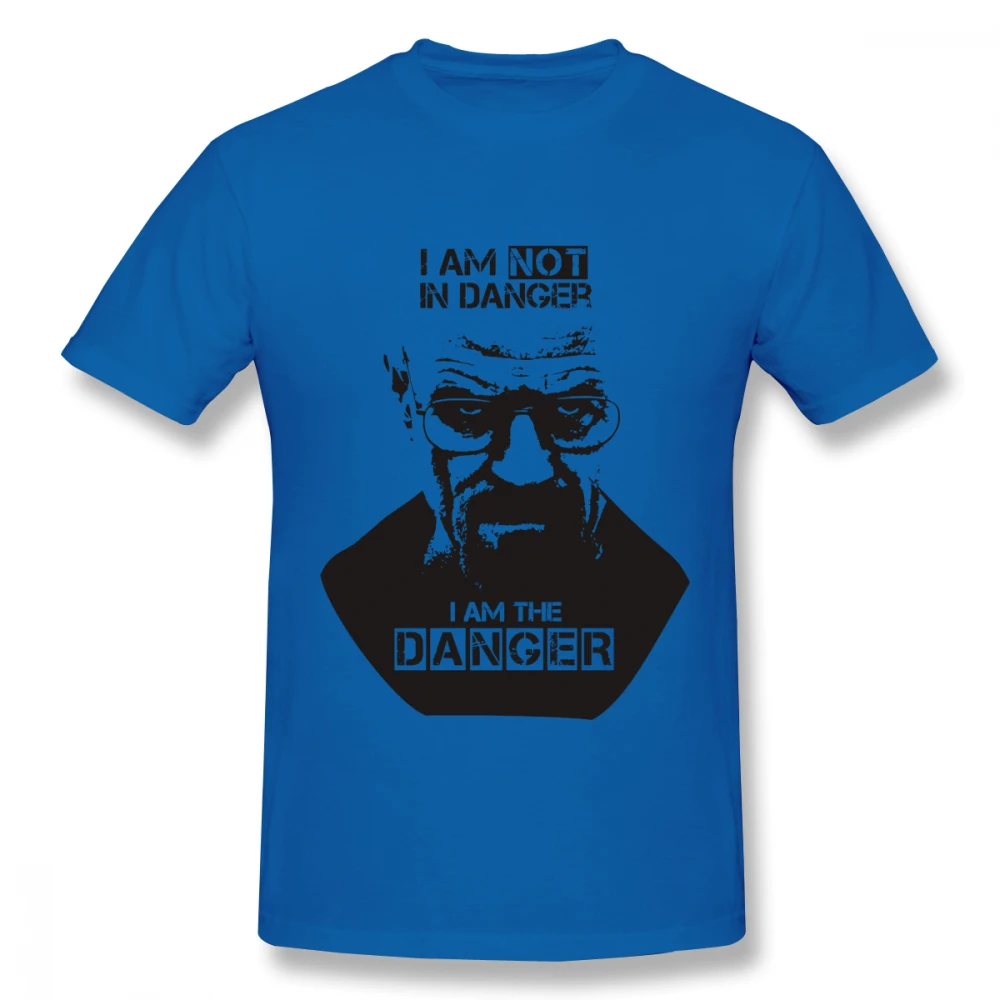 Большие размеры, ломающиеся, Bad Tees I Am The Danger Graphic Tees, Мужская Специальная футболка, популярная модная футболка с круглым вырезом - Цвет: Синий