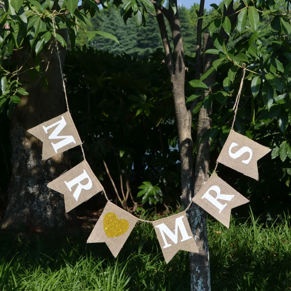 3 шт. свадебные флажки с надписью Mr Mrs | Дом и сад