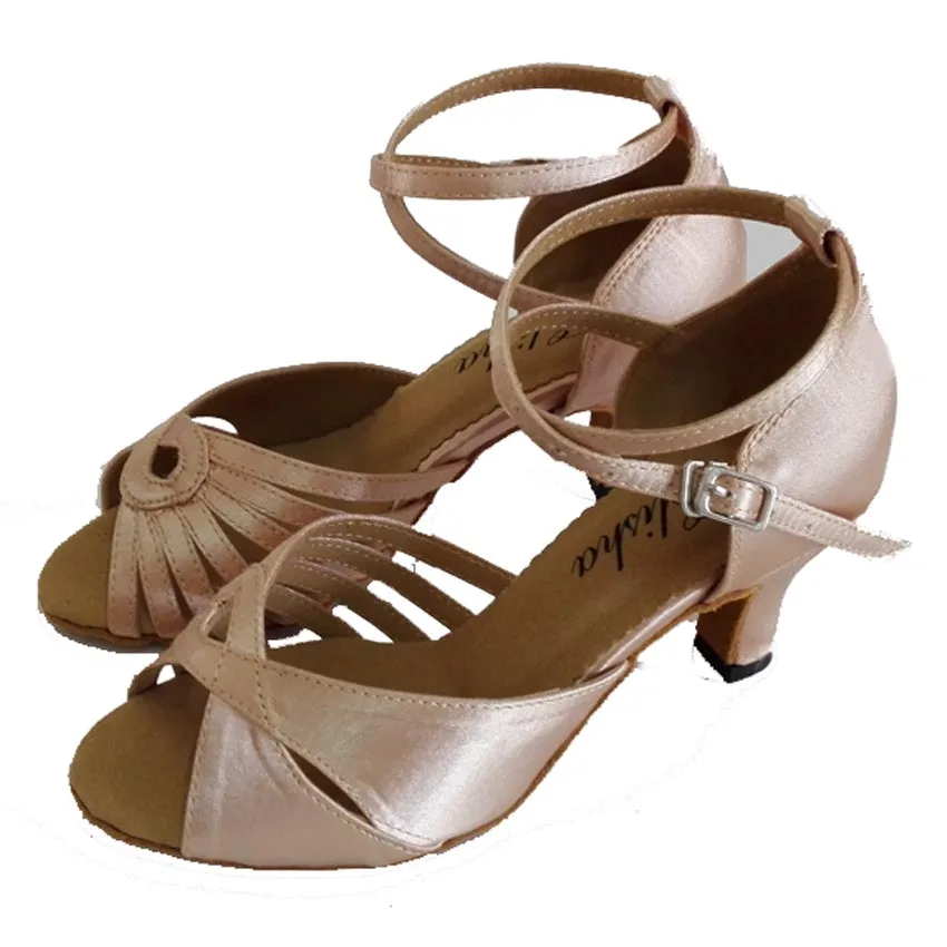 Elisha Dance Shoes Women's Girl's Latin Salsa Ballroom Party Open Toe Sandals Customized Heel |