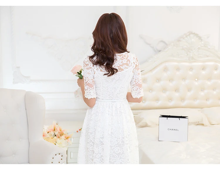 Новый 2016 Для женщин плюс размер длинное кружевное платье защемленная талия