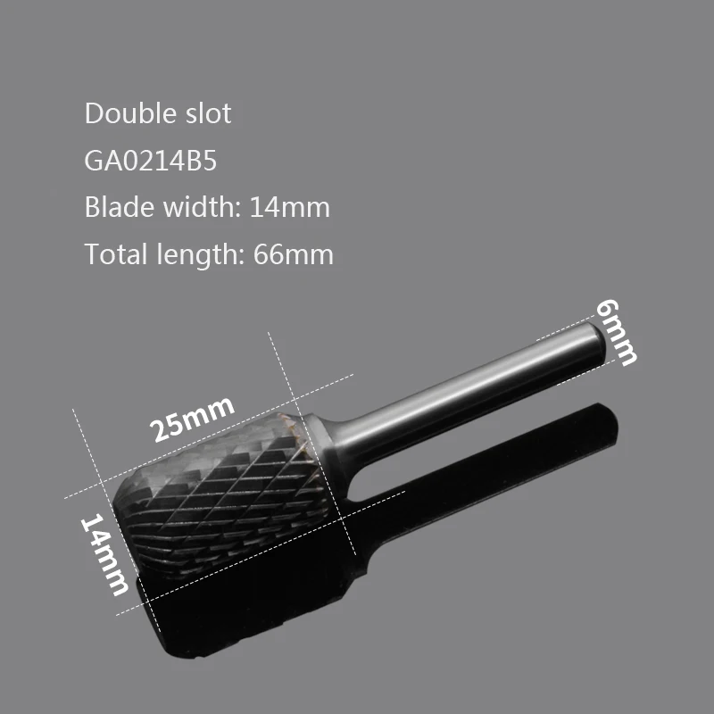 Double slot 14mm W Тип твердого сплава Вольфрамовая сталь роторная хонинговая головка фреза Набор металла Расточная головка шлифовальная стиральная машина цилиндрическая - Цвет: Double slot 14mm