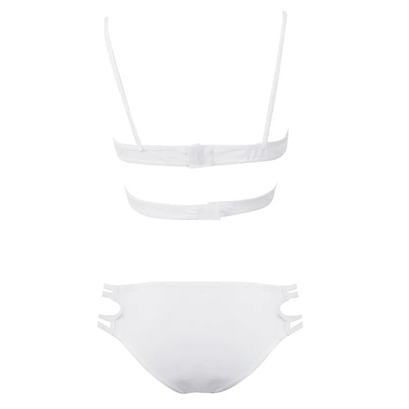 Новое поступление женские сексуальные бандажные комплекты бикини однотонная